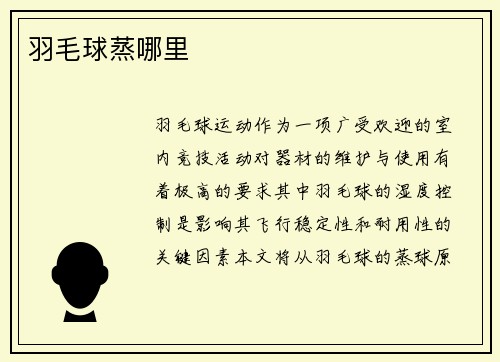 羽毛球蒸哪里